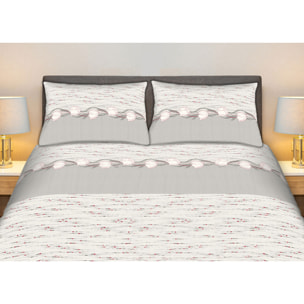 Completo Lenzuola 100% Cotone Effetto Seta Tulip Grigio CN