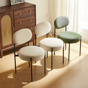 Lot de 2 chaises en tissu bouclé - EVORA