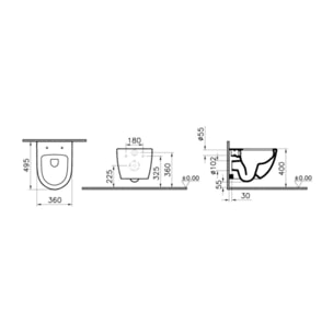 Pack WC suspendu Sento Blanc Compact  + Bâti  auto-portant V-Fix Core  + Plaque Round Blanc