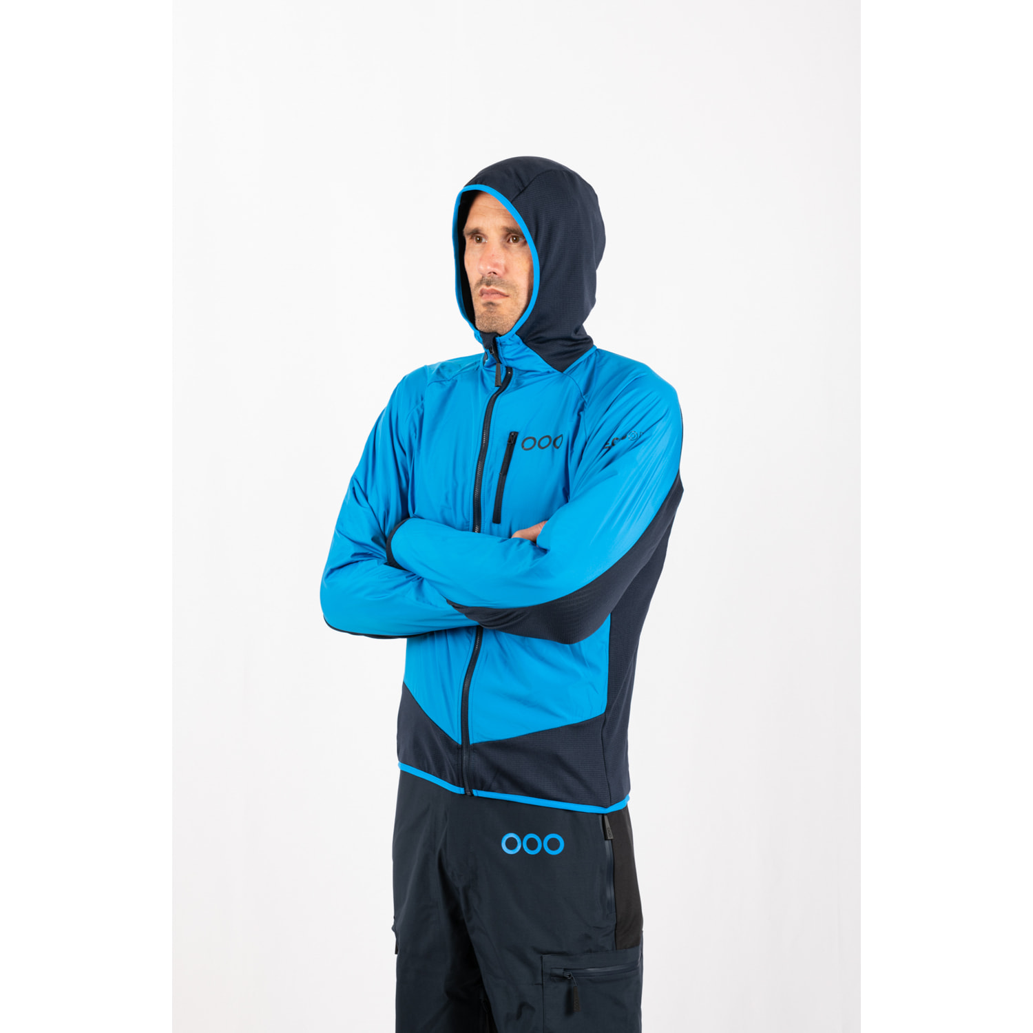 Giacca ibrida leggera isolante ECOActive con cappuccio marca ECOON - Azzurro / Blu