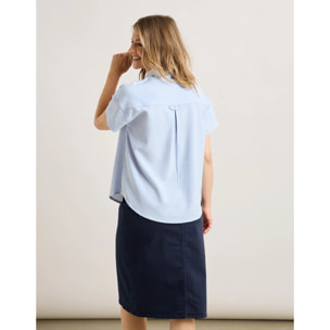 Camisa Manga Corta Rayas Azul - Suquisa