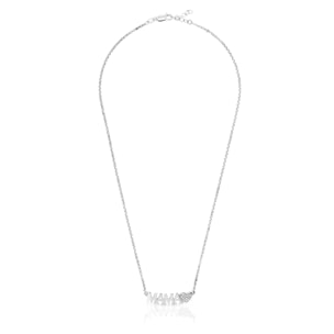 Collar de Plata de Ley 925 con inserción de colgante MAMA+ Circonita