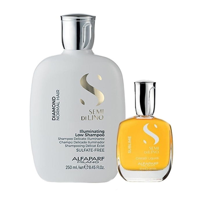 ALFAPARF Kit Semi Di Lino Illuminating Low Shampoo 250ml + Cristalli 30ml