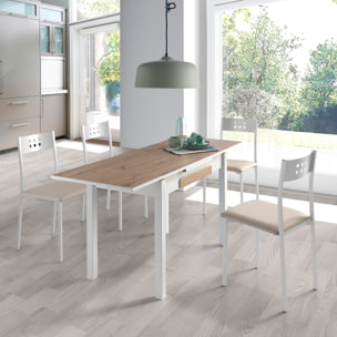 Mesa extensible – Blanco y roble Amazonas