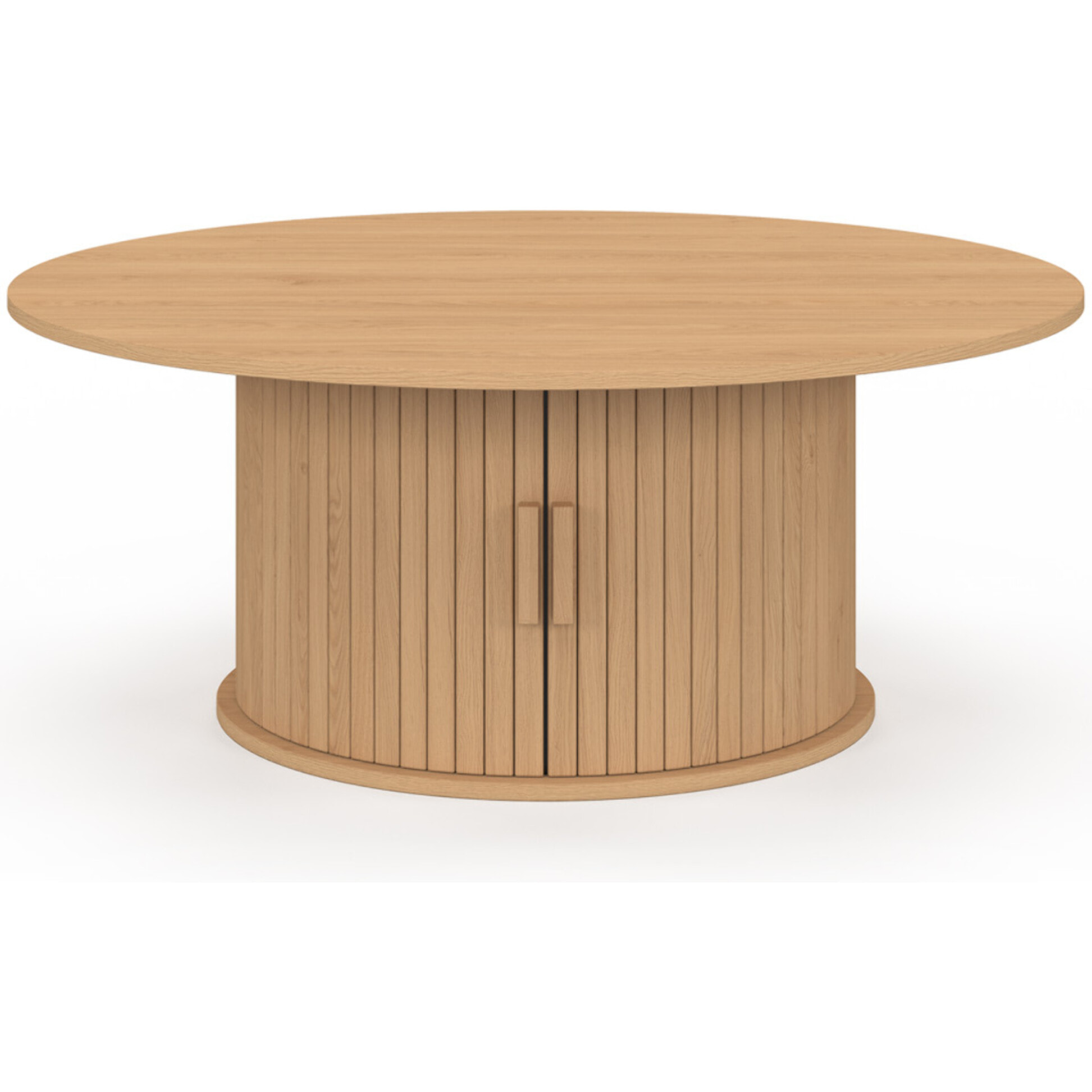 Table basse ronde Albane pied lattes avec rangement Ø100cm