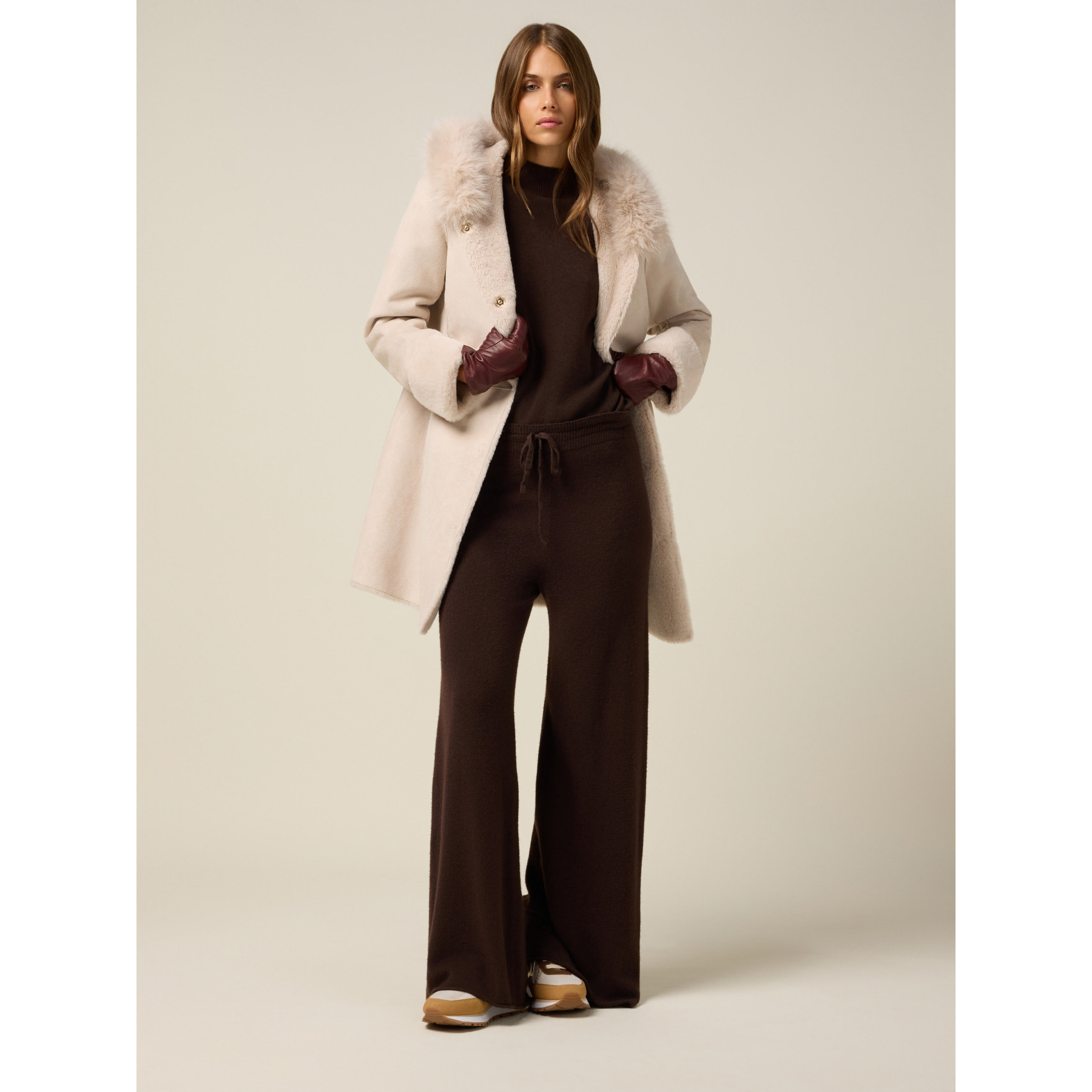 Oltre - Cappotto in tessuto morbido - Beige