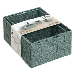 Lot de 3 paniers Lise vert