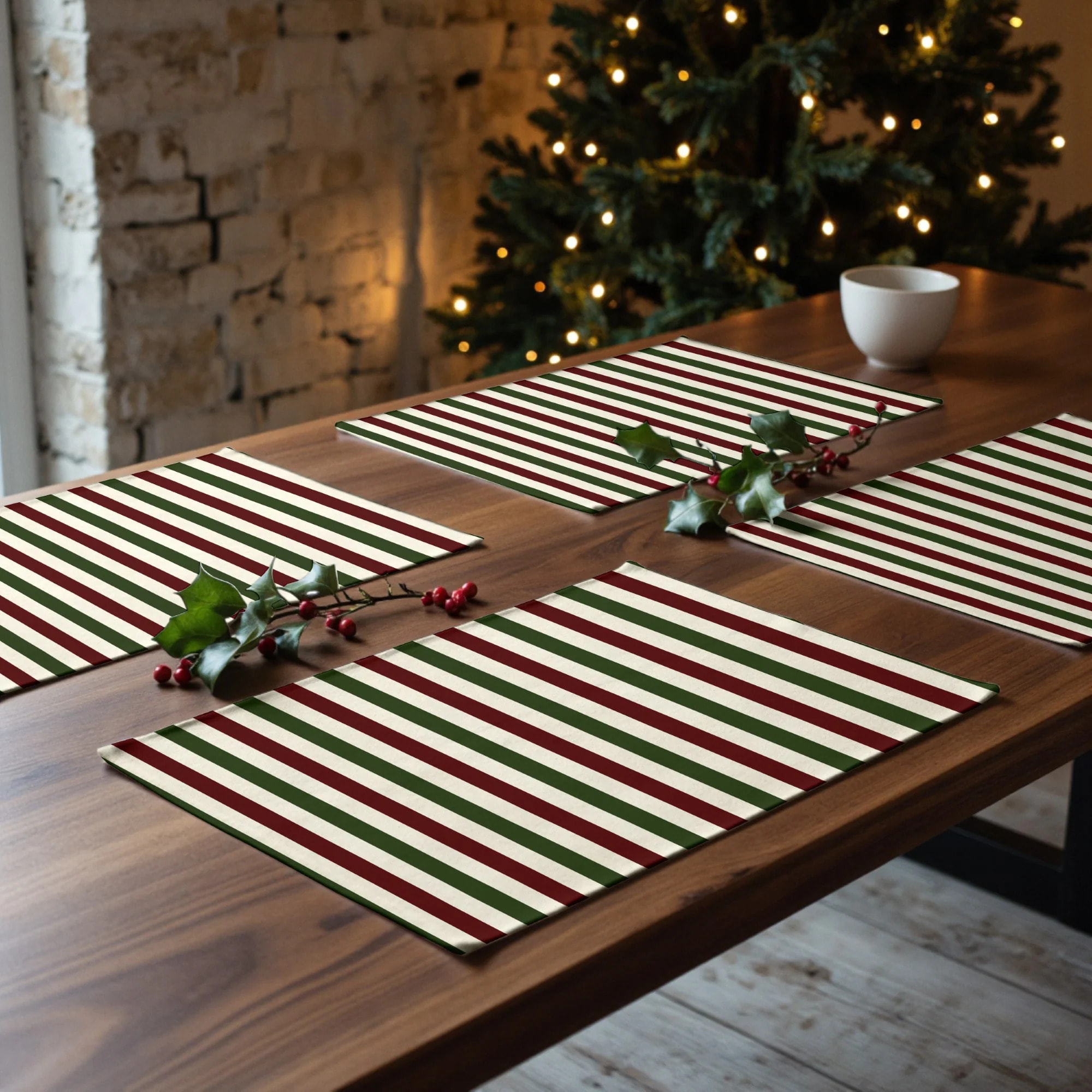 Lot de 2 sets de table anti-taches Christmas Wish 14 1225