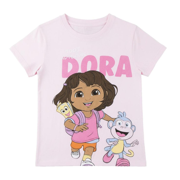Camiseta Corta Dora La Exploradora - Color Rosa Claro