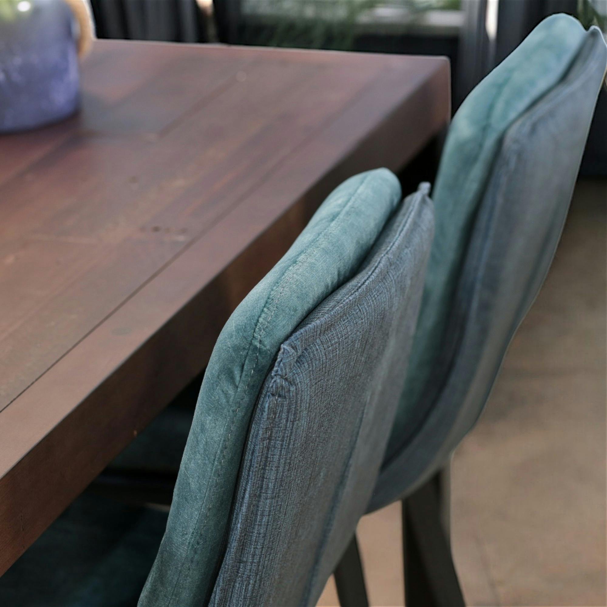 Chaise de bar en velours bleu (lot de 2) OKA