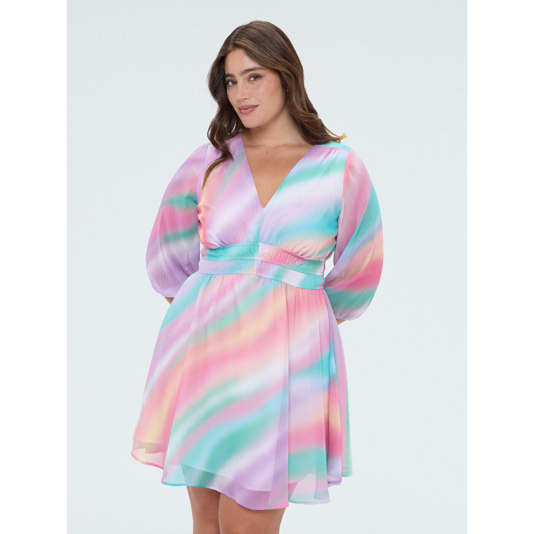 Fiorella Rubino - Vestito corto in georgette con stampa - Rosa