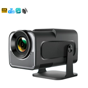 Mini proyector LCD HY320, soporte de 4K UHD, con wifi 6, duplicación de pantalla para iOS y Android. De 40 a 200 pulgadas, 160 lm. Con mando a distancia.