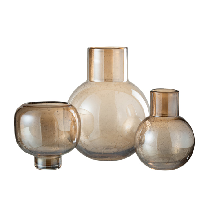 J-Line vase Boule Goulot - verre - ambre - large - 29 cm de hauteur