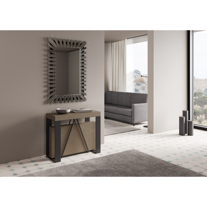 Consolle allungabile 90x40/196 cm Zamat Small tortora telaio antracite
