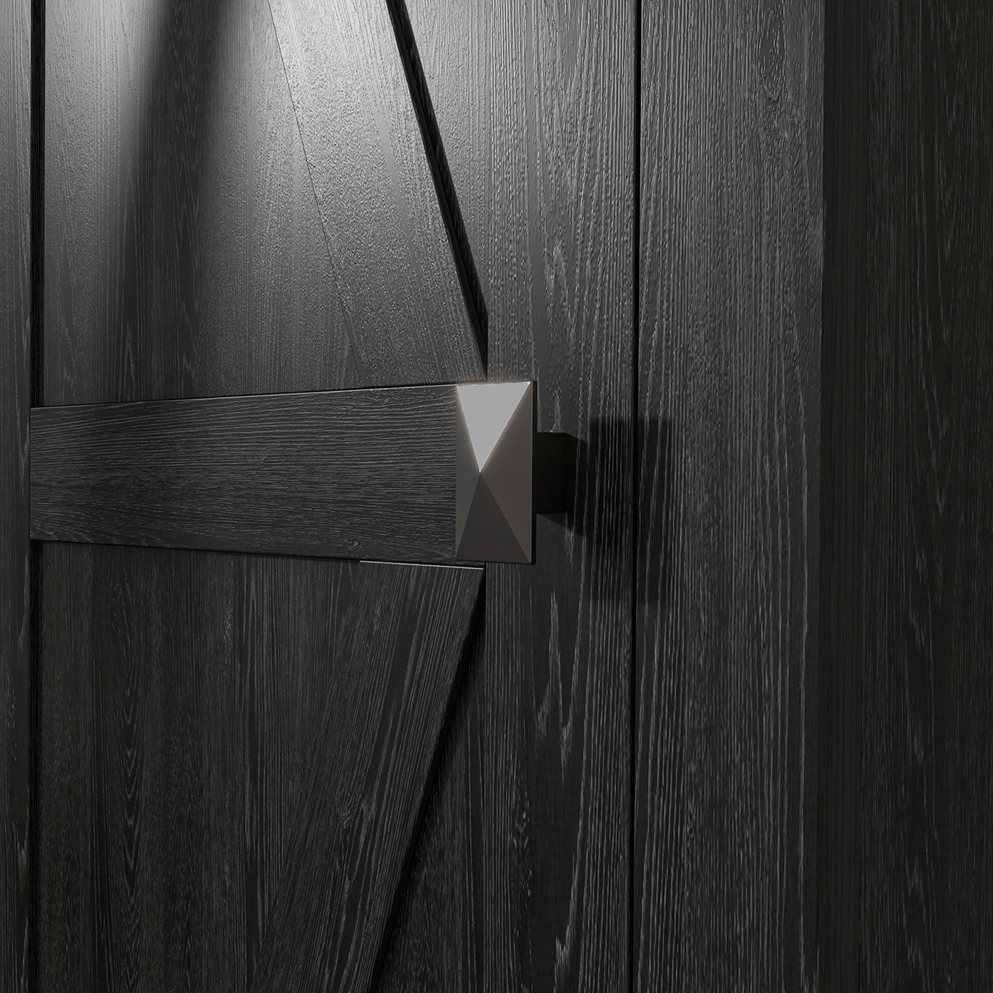 Armoire de cuisine style campagne chic porte 3 étagères réglables - dim. 43L x 40l x 121H cm - MDF noir