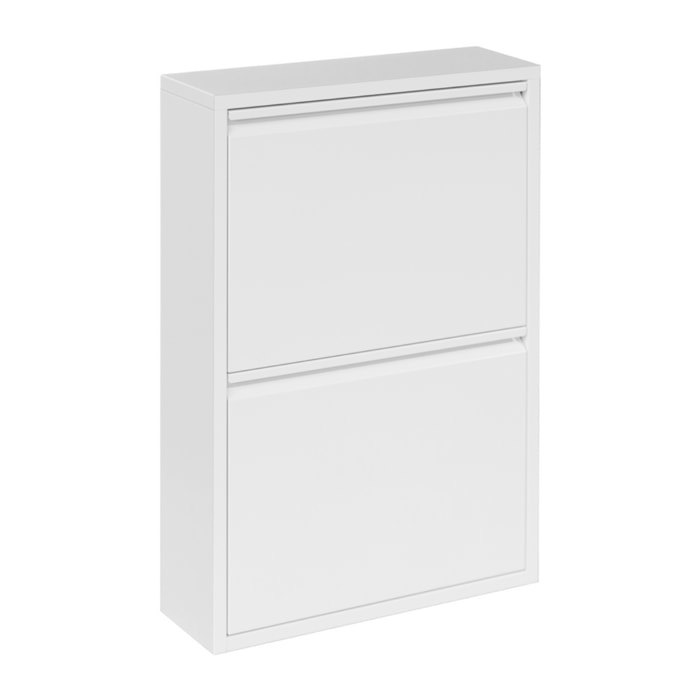 Scarpiera salvaspazio in metallo bianco 50,5x15,2x74,2 cm - Emy