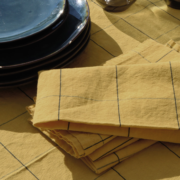 Serviette de table en lin et coton, TISSAGE GRAPHIQUE
