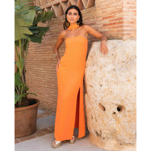 Vestido palabra de honor con foulard