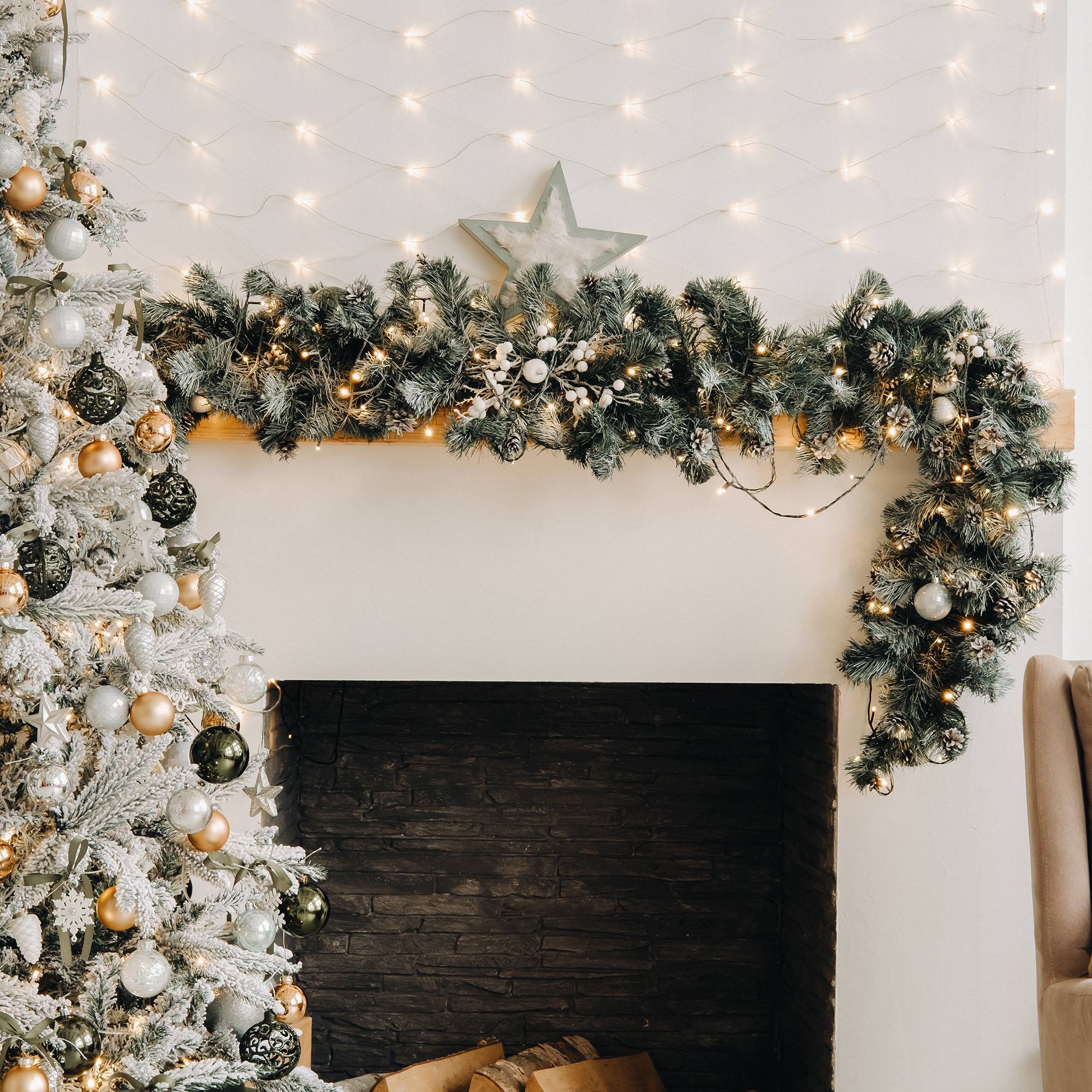 luces de navidad 400 luces led blanco y blanco cálido con 8 funciones - 8 metros