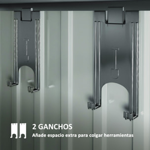 Caseta de Jardín Exterior 1,9m² 195x122x182 cm Cobertizo de Jardín Exterior con Base Refuerzo (Suelo NO Incluido) Puerta Corredera Ventanas Cobertizo para Terraza Patio Marrón