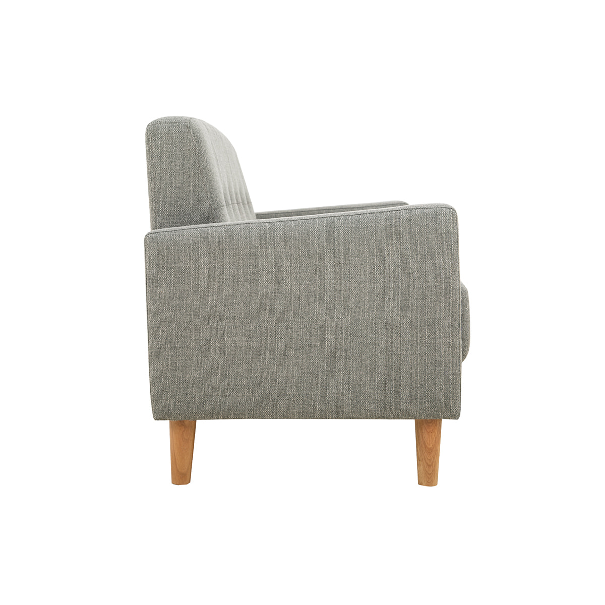 Canapé scandinave 2 places en tissu gris et bois clair MOON