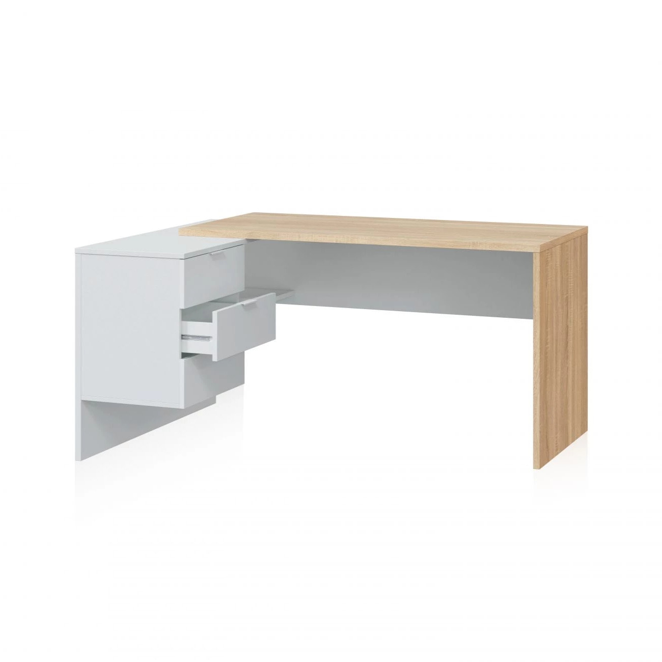Mesa de escritorio Work Blanco Artik (Blanco Mate) - Roble Canadian