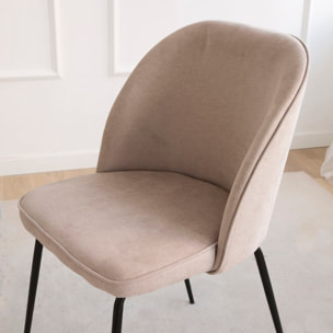 Chaise rembourrée Leivar -tissu. pieds métalliques-couleur beige 48 x 86 x 54 cm