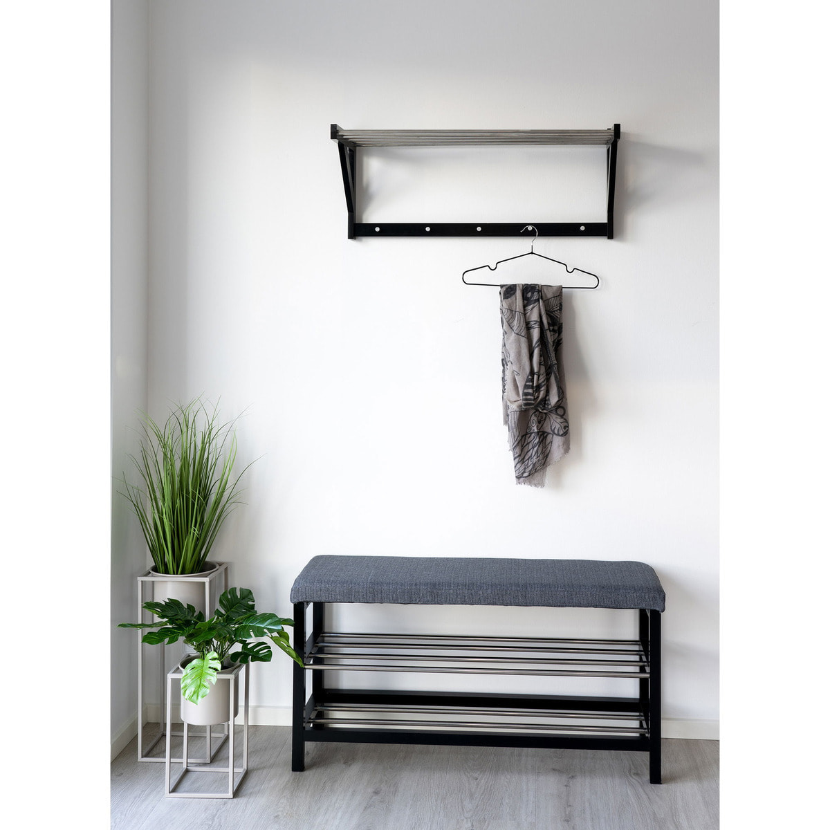 Set 2 vasi da fiori Marla in acciaio beige grigio