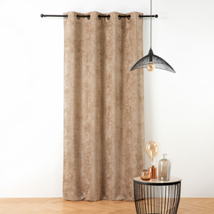 Rideau thermique et phonique velours chenille - Beige Chamois