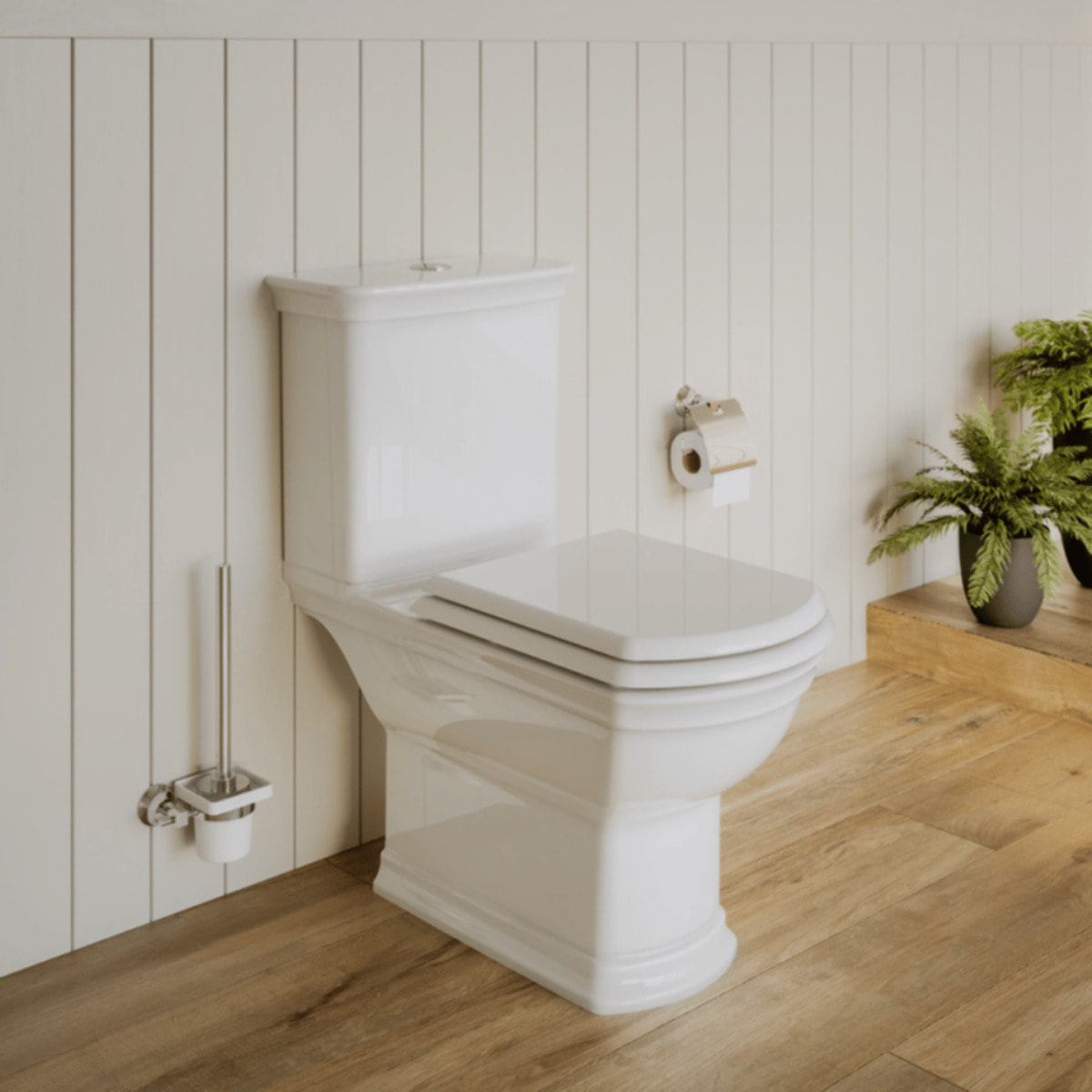 WC au sol sans bride VITRA Valarte + abattant Blanc