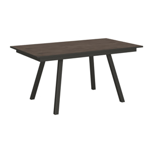 Mesa extensible 90x160/220 cm Mirhi Nogal estructura Antracita