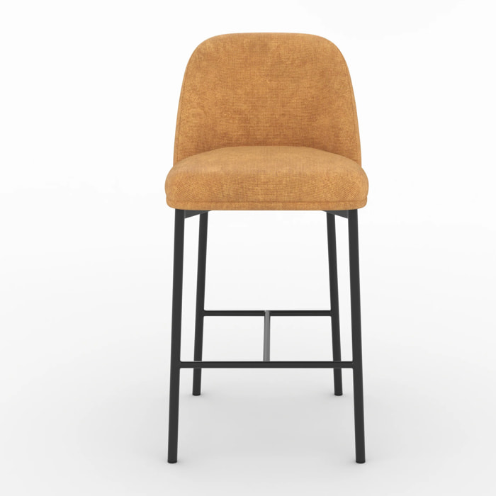 Lot de 2 chaises pour îlot central 67 cm en tissu jaune moutarde - Noah