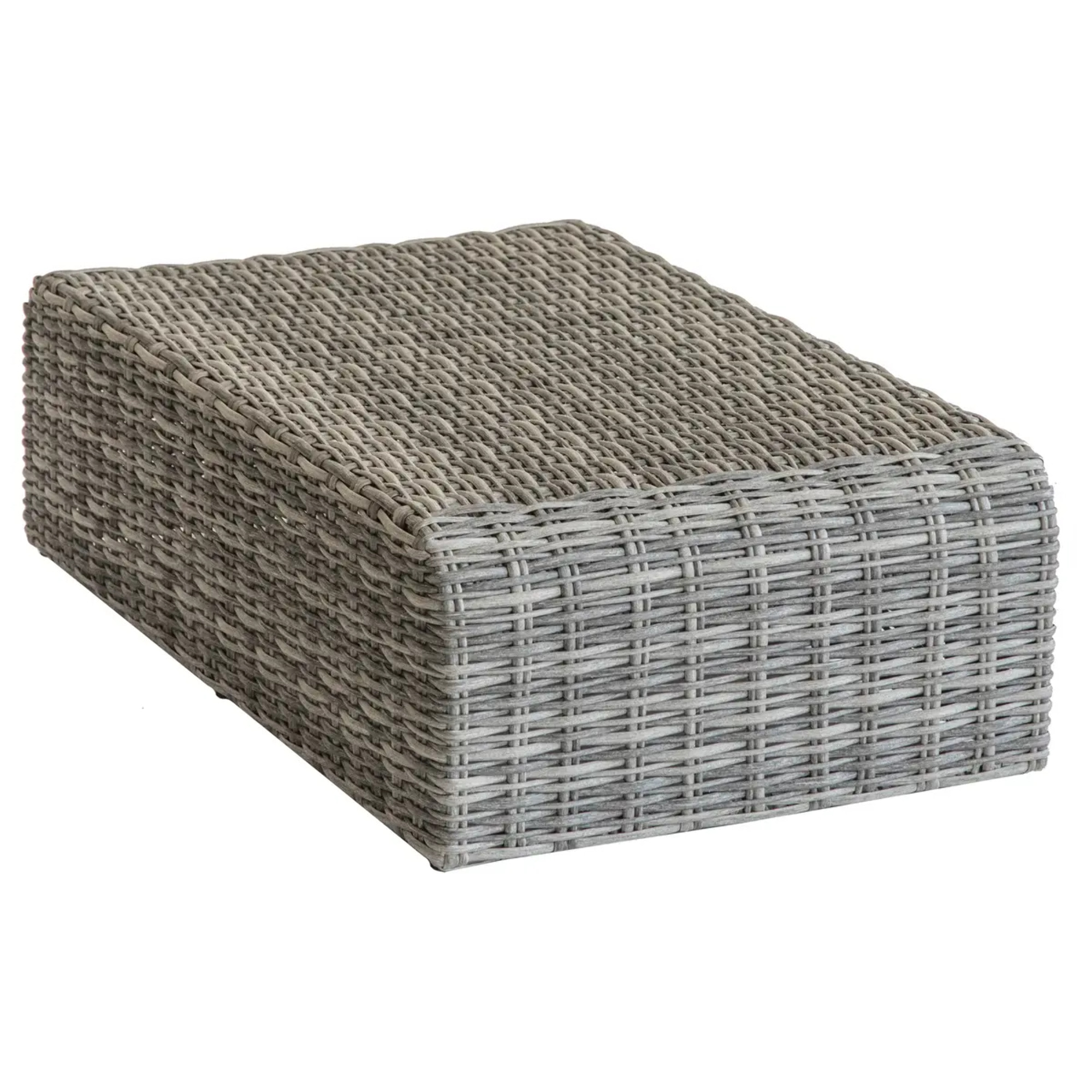 Pouf de jardin "Mooréa" terre d'ombre en aluminium traité époxy et résine tressée
