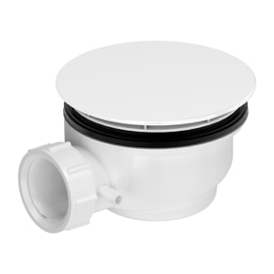 Bonde de Receveur Diamètre 90 mm - Capot blanc mat - Evacuation Horizontale