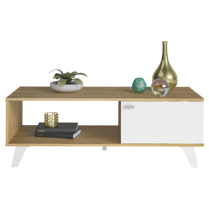 Mesa de centro – Roble claro y blanco