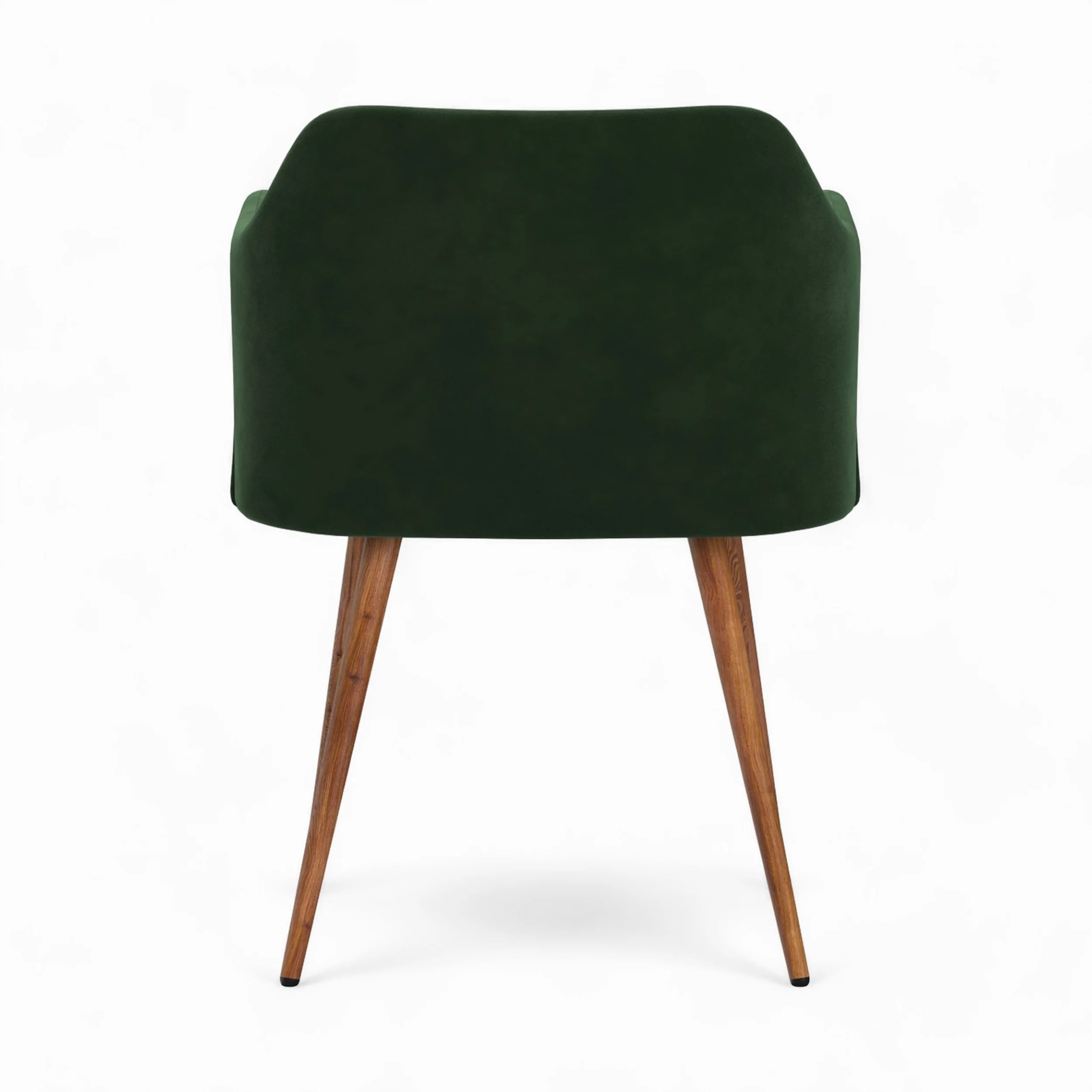 Table et chaises 4 personnes en velours vert et bois - Liwa