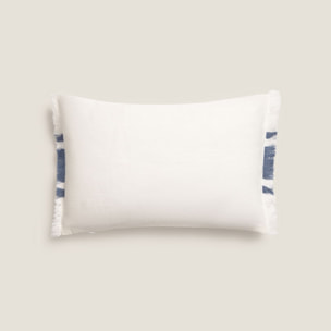 Funda de cojín algodón rayas Sonarec color azul Algodón