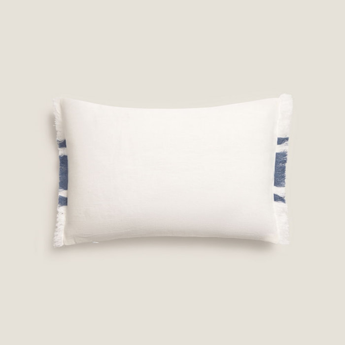 Funda de cojín algodón rayas Sonarec color azul Algodón