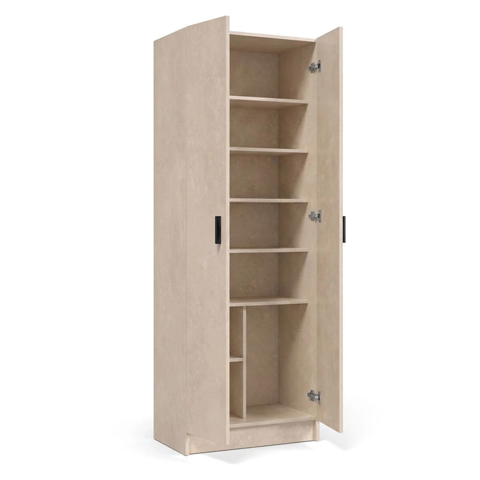 Armario de 2 puertas en efecto microcemento beige 60x180 cm Multi Useful Microcemento Beige