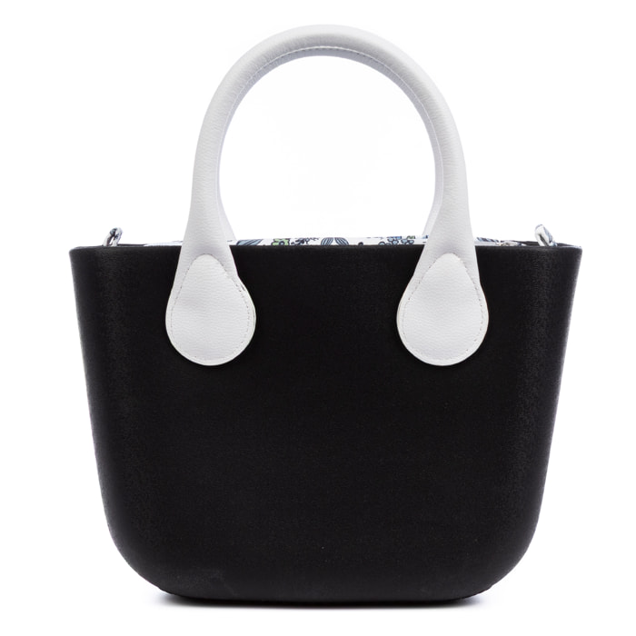 Villanterio bolso de mano de goma EVA con bolso interior estampado. Asas y bolsa de relleno intercambiables.