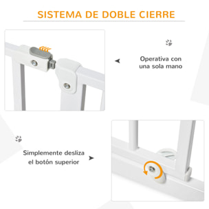 Barrera de Seguridad Perros para Escaleras 75-115 cm con 2 Extensiones 10/20 cm