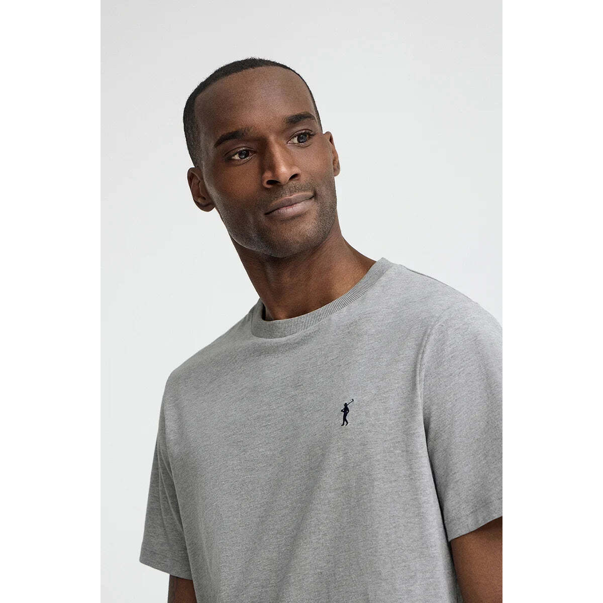 Maglietta grigio vigorè a maniche corte con ricamo Rigby Go