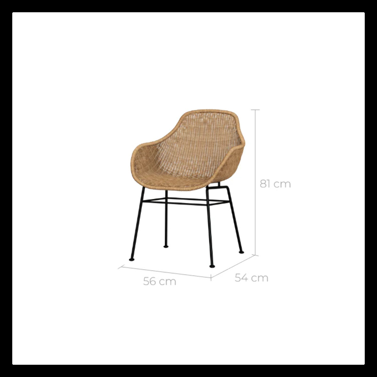 Lot de 2 chaises en résine tressée naturelle - Carmela