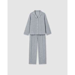 Pijama largo camisero muselina índigo