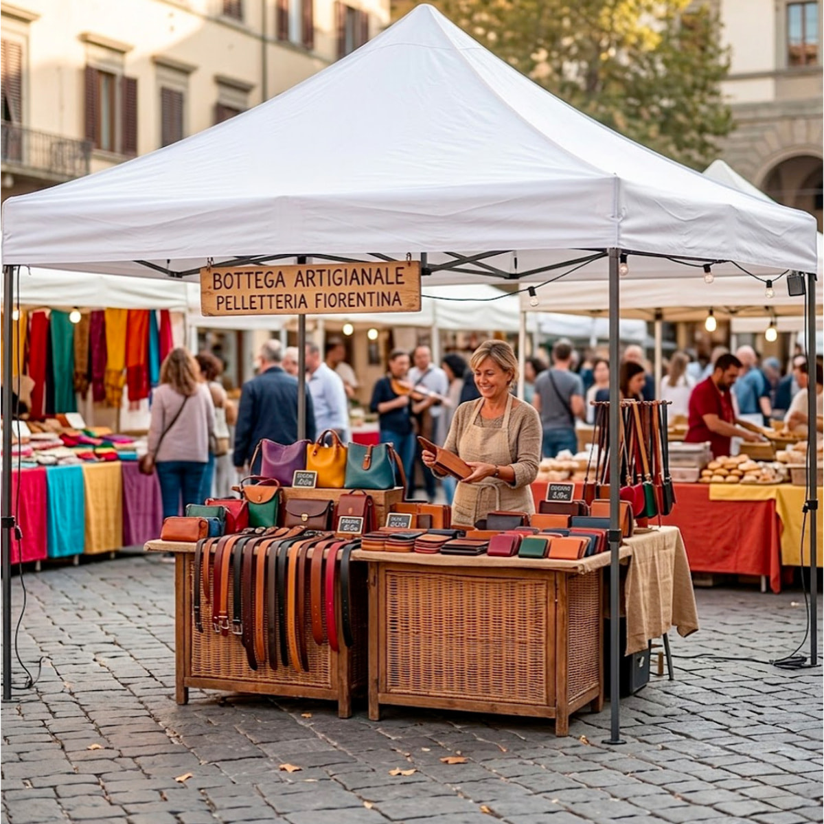 Gazebo Professionale 3x3 M Richiudibile Automatico In Acciaio Con Telo Oxford 1200D PVC Impermeabile e Anti UV A Fisarmonica con Sacche Bianco