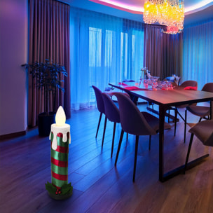 vela plegable de 90cm con luces de llama, color verde y con música