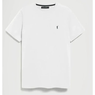 Camiseta blanca con cuello redondo y bordado Rigby Go