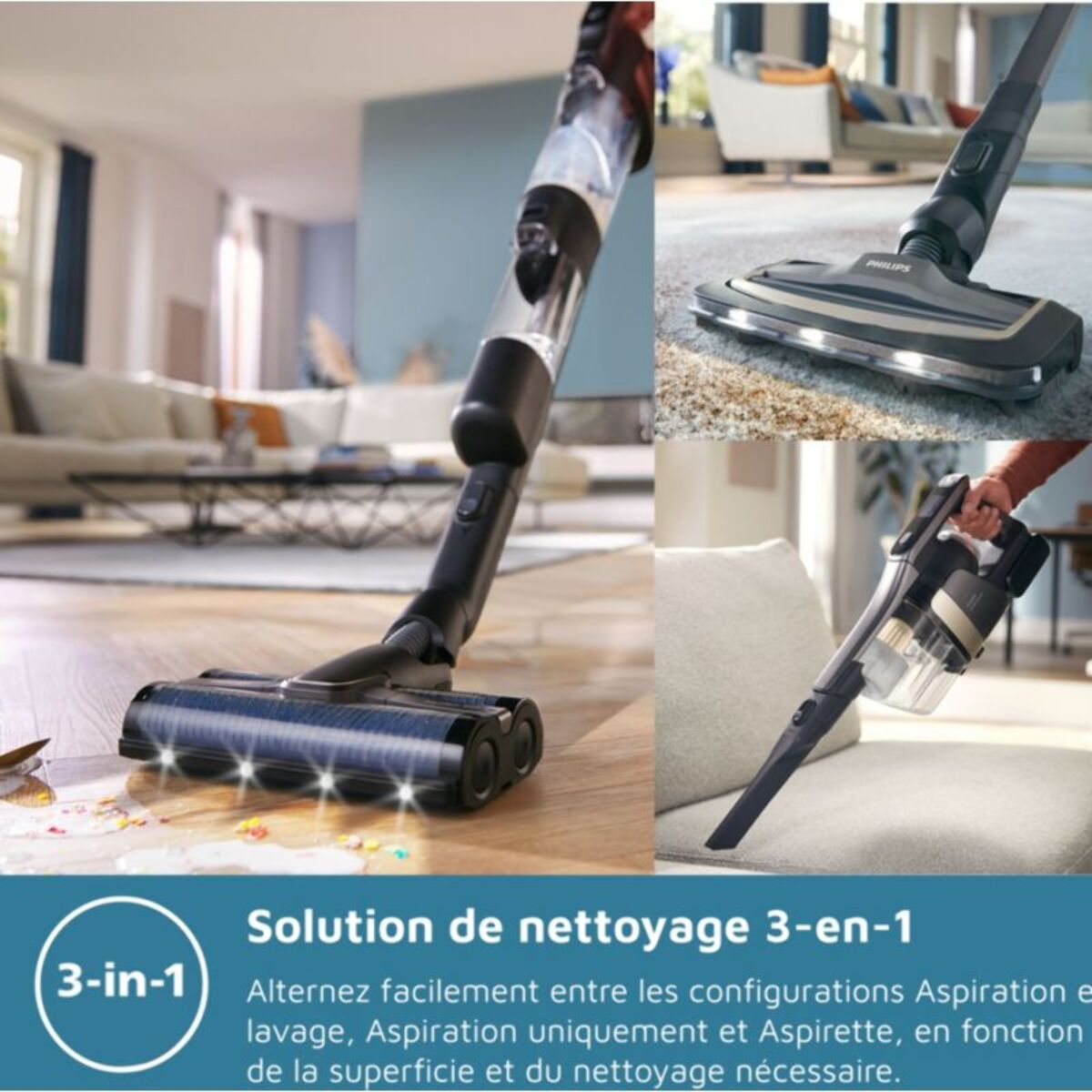 Aspirateur laveur PHILIPS AquaTrio XW7264/11 série 7000