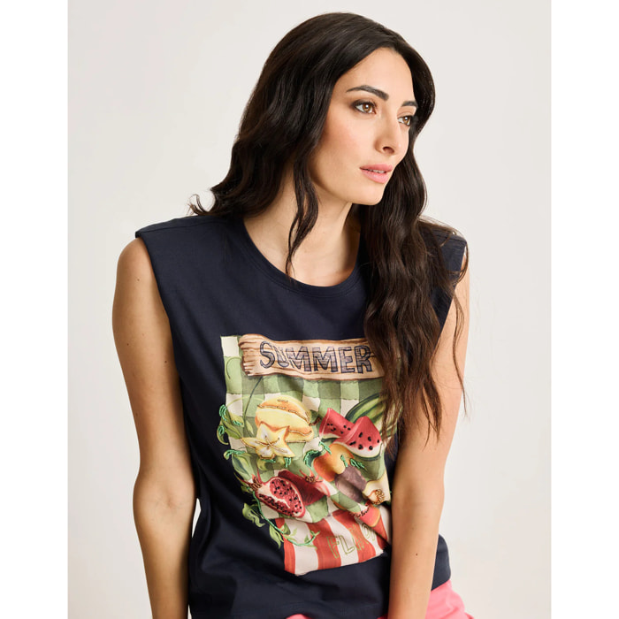 Camiseta Manga Corta Azul Marino - Bangana