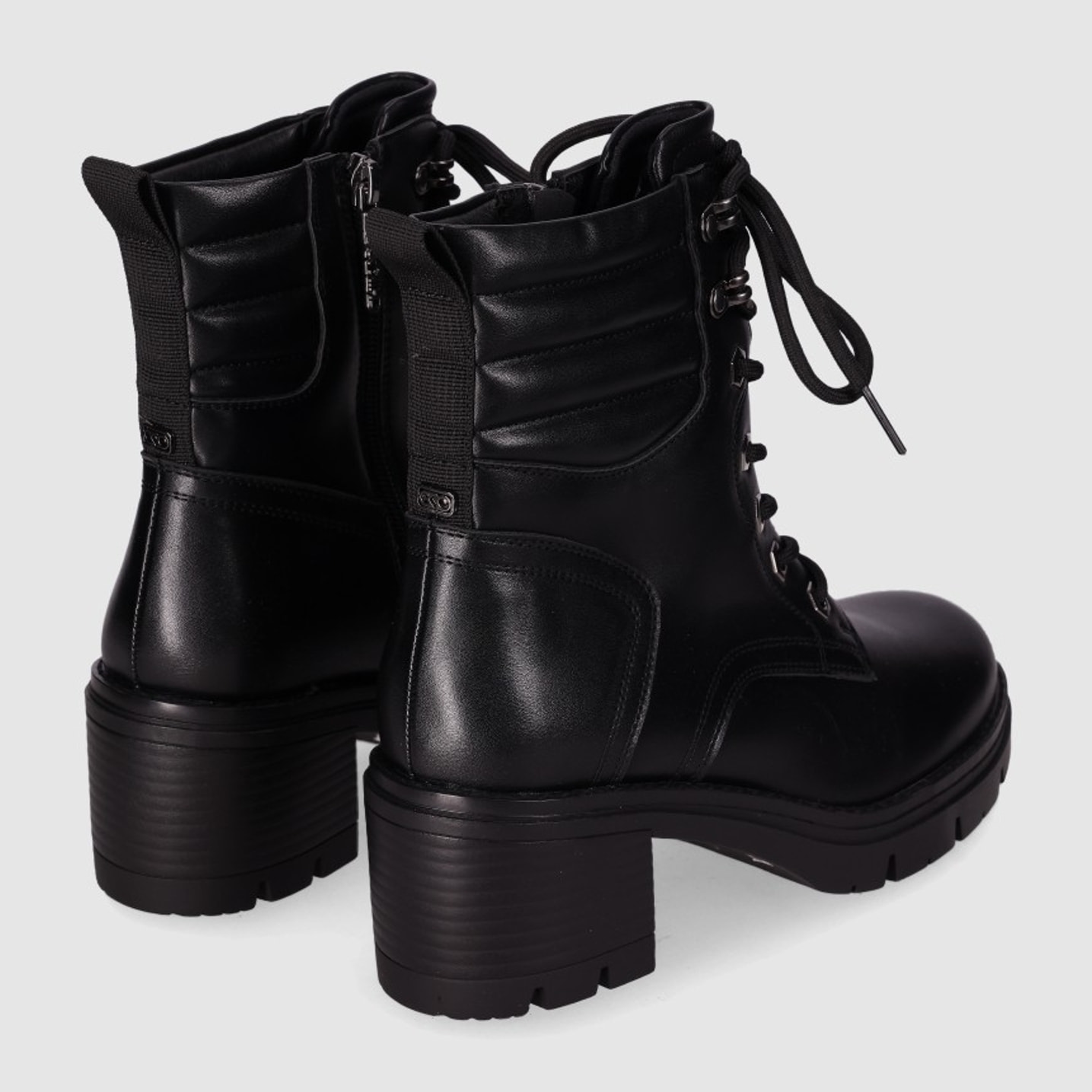 Botines de Piel Sintética - Negro - Tacón: 5 cm